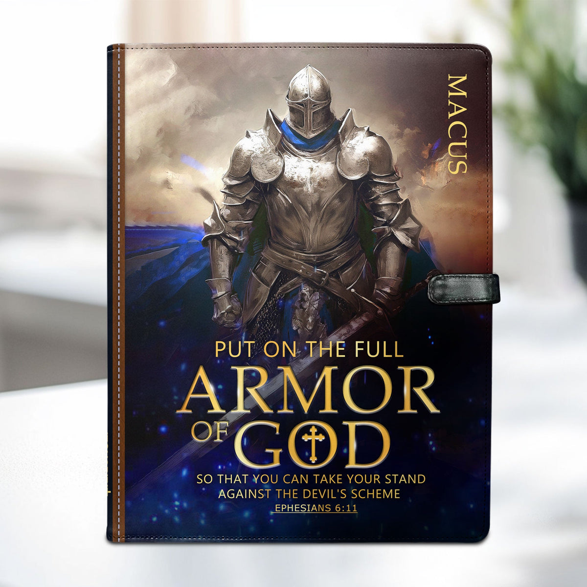 Armor Of God | Personalized Leather Button Padfolio JSLEPPT1881TA