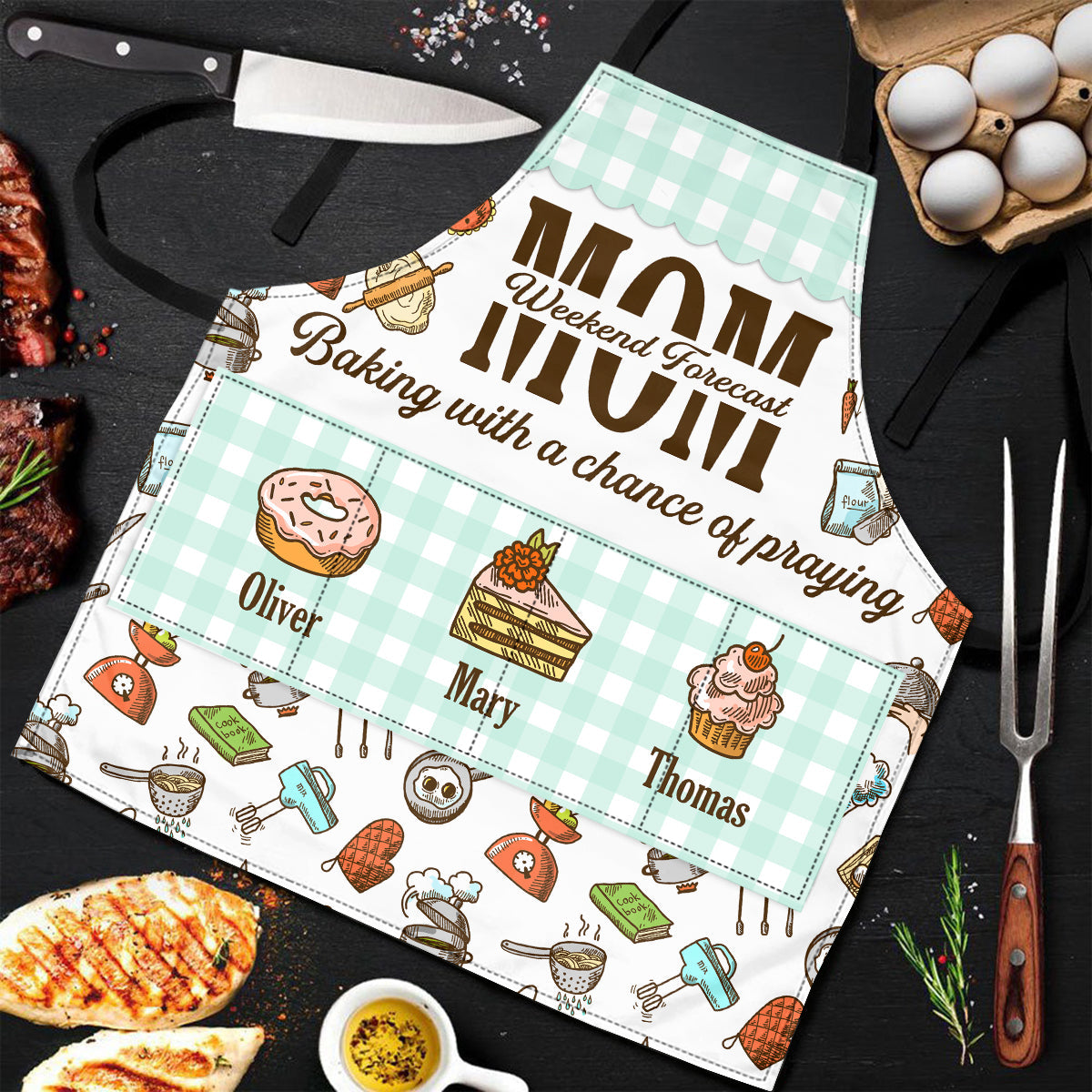 Weekend Forecast By Mom | Personalized Apron With Pocket