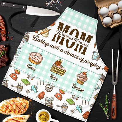 Weekend Forecast By Mom | Personalized Apron With Pocket