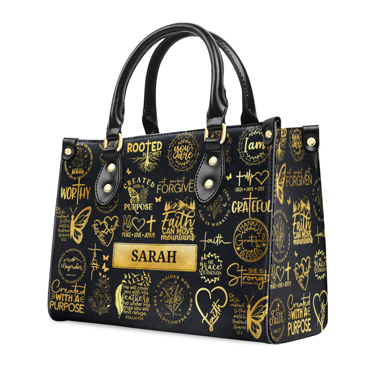 Rooted In Christ | Personalized Leather Handbag