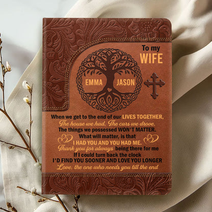 To My Wife | Personalized Leather Cover Notebook