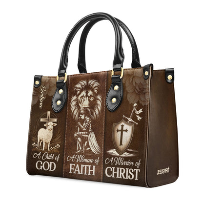 Jesuspirit | Personalized Leather Handbag With Zipper | A Woman Of Faith LHBHN688