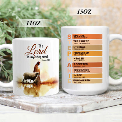 The Lord Is My Shepherd | Personalized White Ceramic Mug