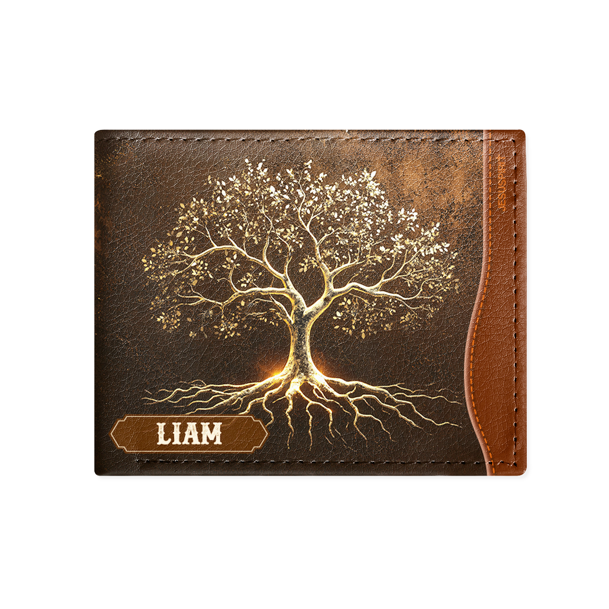 His Children Are Blessed After Him | Personalized Leather Folded Wallet