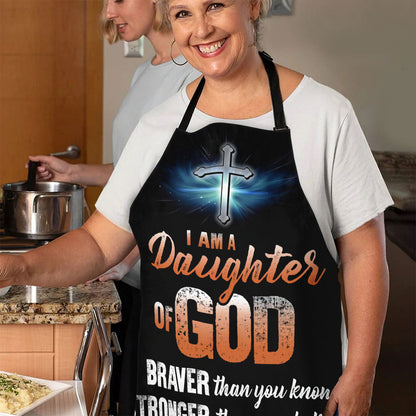 Apron With Neck Strap | Lion And Cross | I Am A Daughter Of God