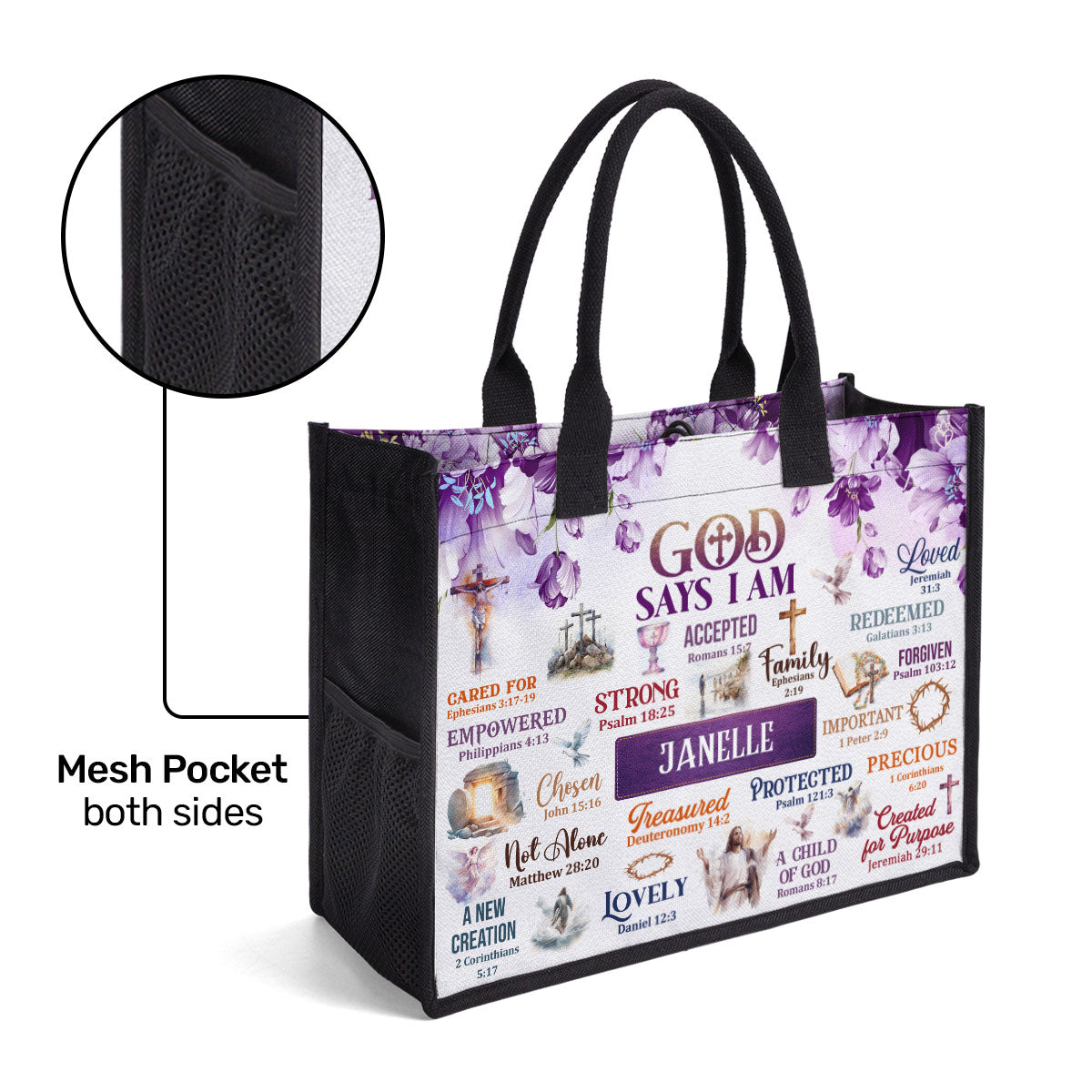 God Says I Am - Personalized New Canvas Tote Bag CTBM08