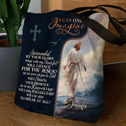 Jesuspirit| Personalized Christian Tote Bag | Jesus I Can Only Imagine TBM737