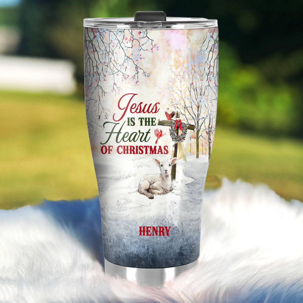 Jesus Is The Heart Of Christmas | Personalized Stainless Steel Tumbler JSSSTPT2307M