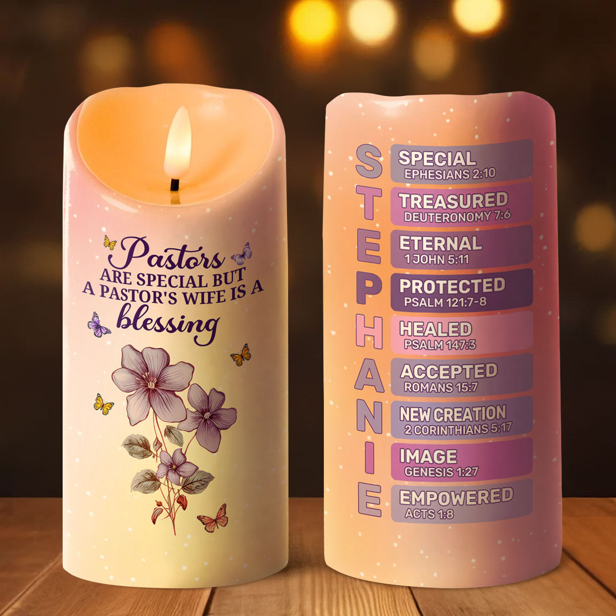 Pastors Are Special But A Pastor's Wife Is A Blessing | Personalized Flameless LED Candle