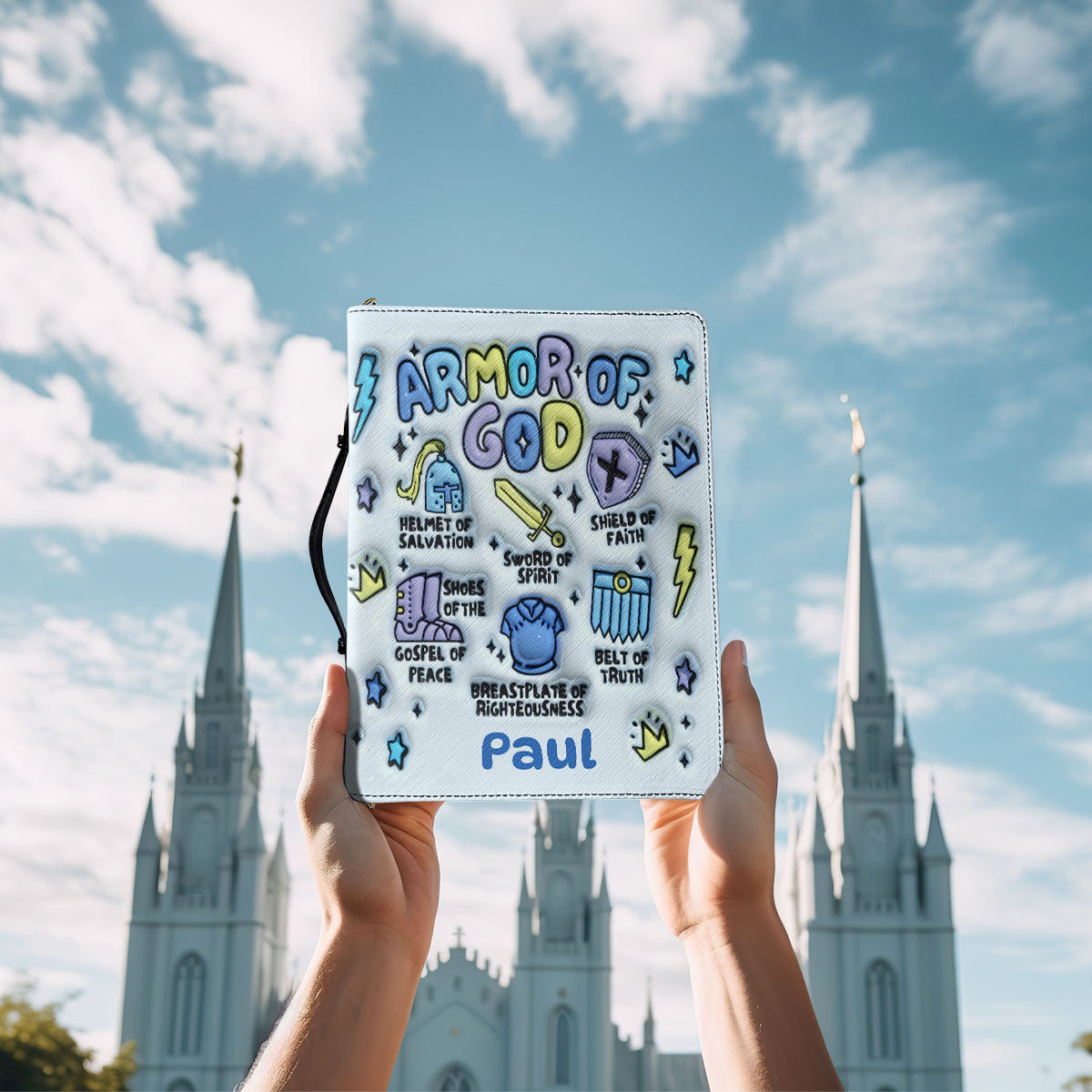 Armor Of God Kids 3D Effect | Personalized Bible Cover JSBCPT856L