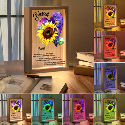 Personalized Frame Light Box | Blessed Is She - Desk Decor Keepsake