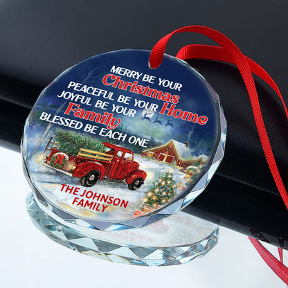 Blesses Be Each One | Personalized 1-Side Round Glass Ornament JSURGOPPT2768L