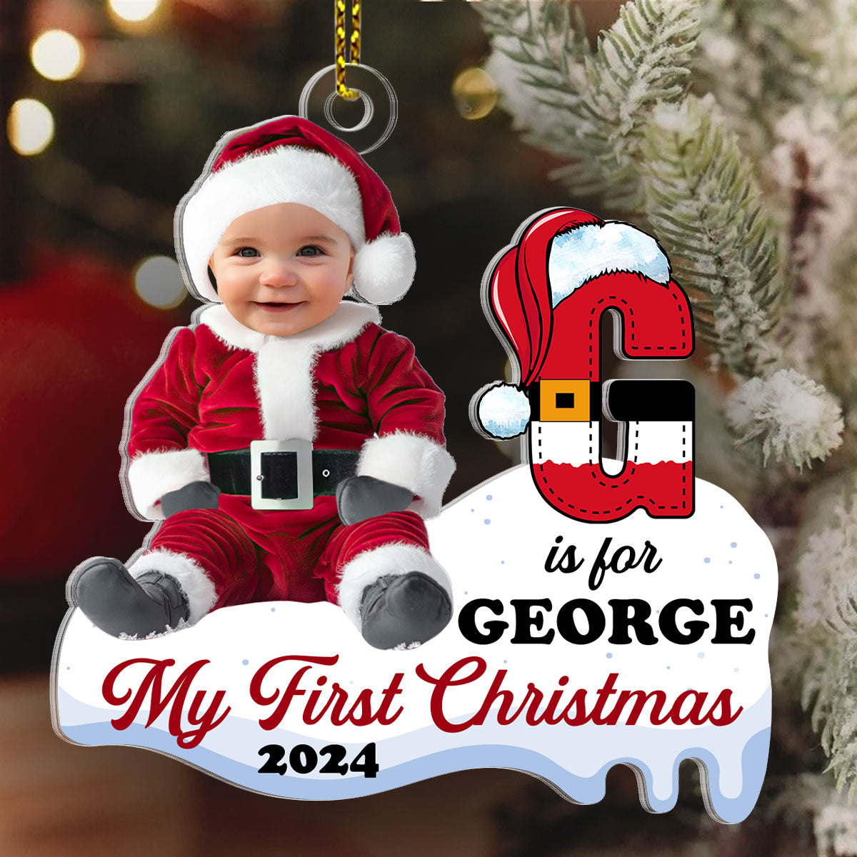 Baby's First Christmas Costumes | Personalized 1-Side Acrylic Ornament JSACOPT2714T