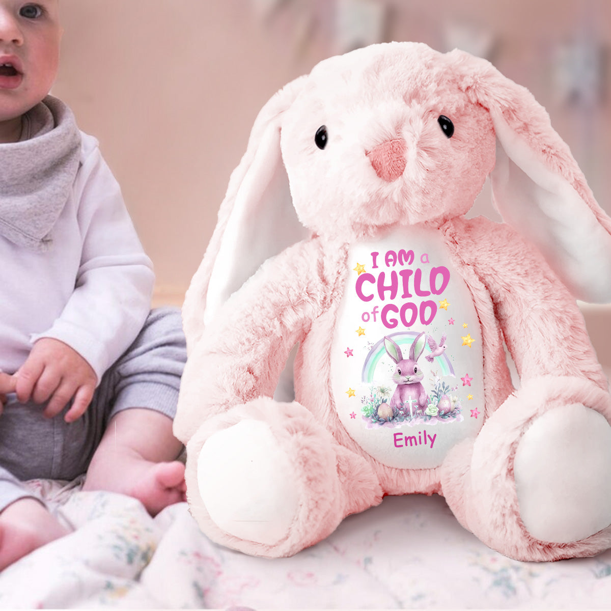 I Am A Child Of God | Personalized Stuffed Bunny
