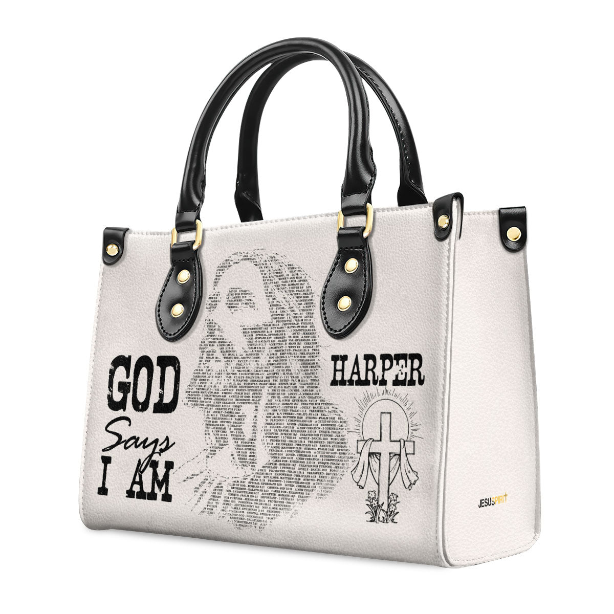 God Says I Am | Personalized Leather Handbag JSLHBPT854M