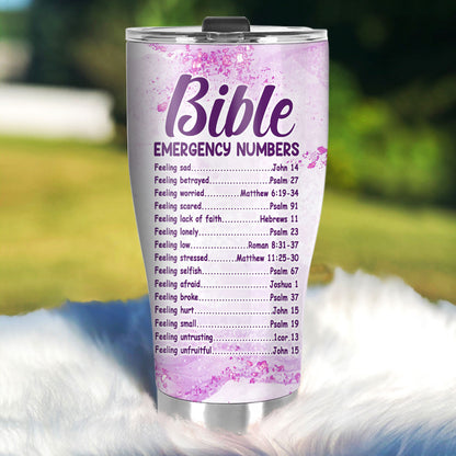 Bible Emergency Numbers | Personalized Stainless Steel Tumbler