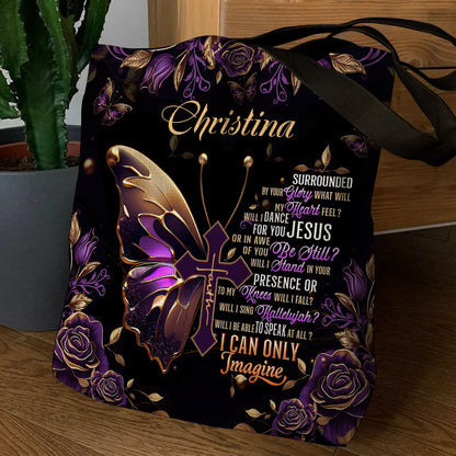 Jesuspirit| Personalized Christian Tote Bag | Butterfly I Can Only Imagine TBM735