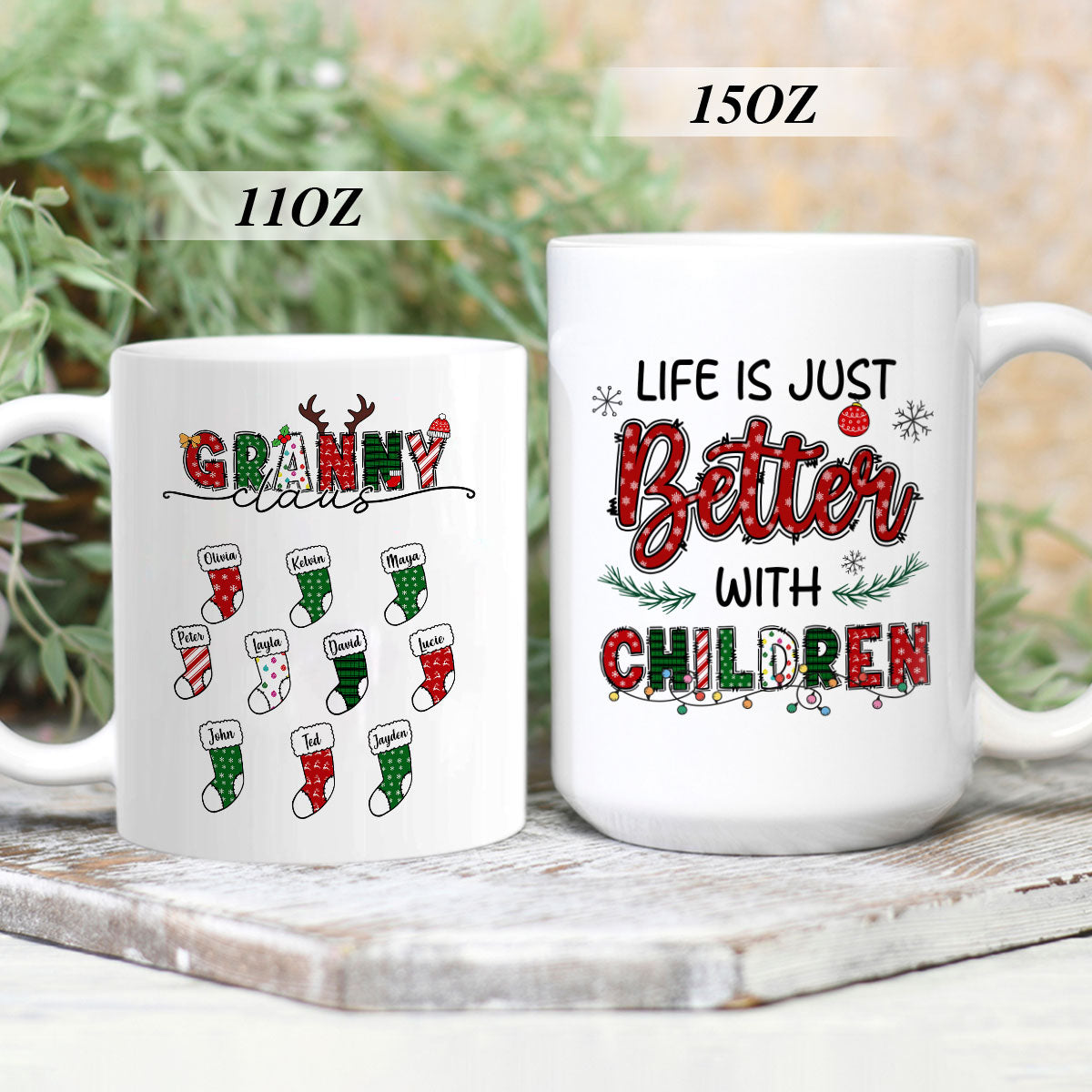 Grandma Claus | Personalized White Ceramic Mug JSCCMPHN2189M