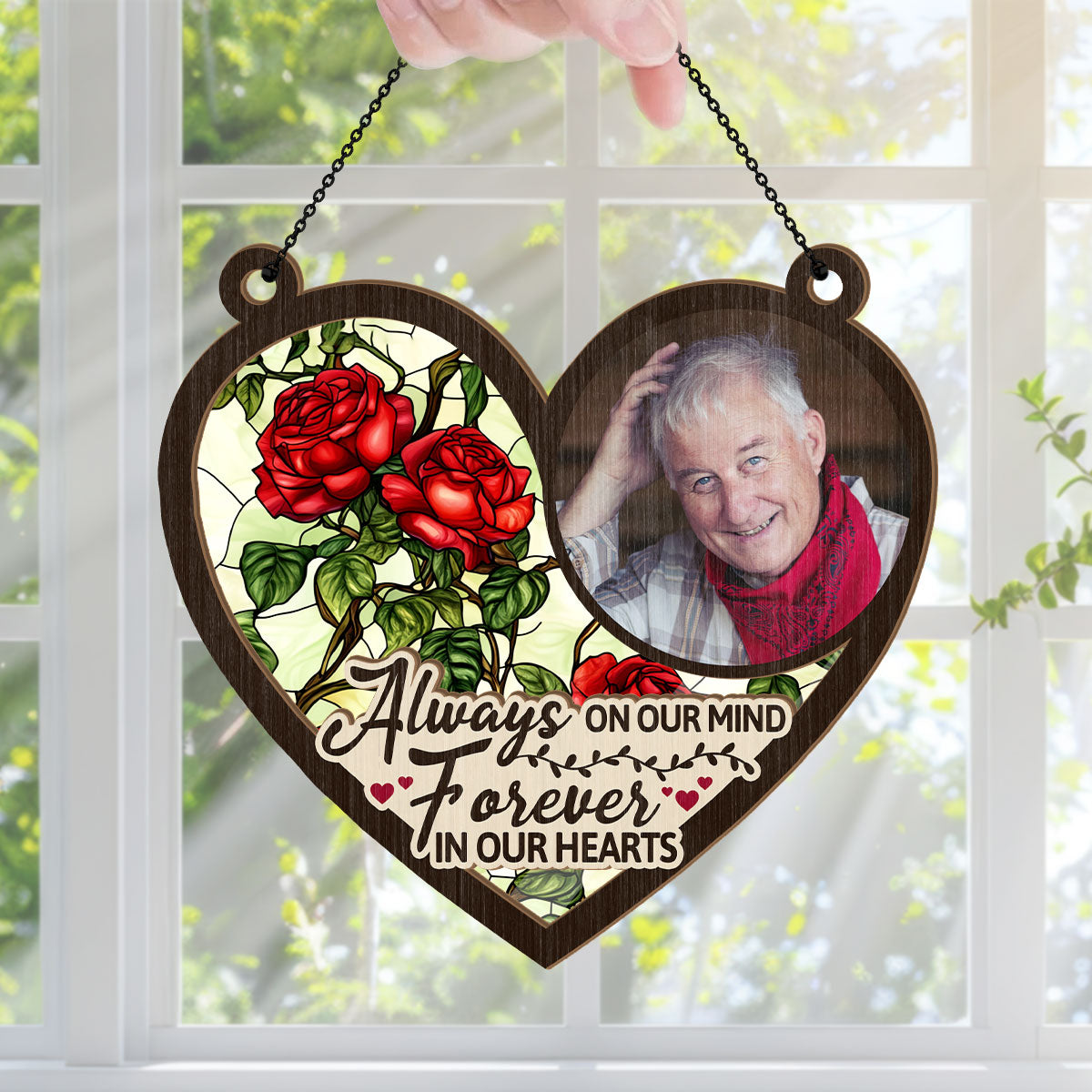 Forever In My Heart | Personalized Window Hanging Suncatcher JSWHSCHLT1471M