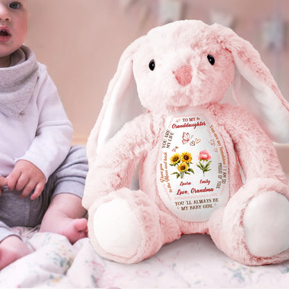 To My Daughter Granddaughter Birth Month Flowers | Personalized Stuffed Bunny