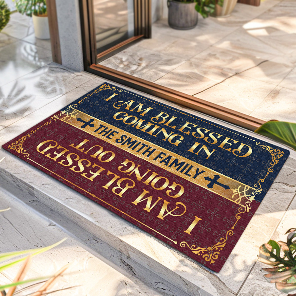 I Am Blessed Coming In | Personalized Doormat