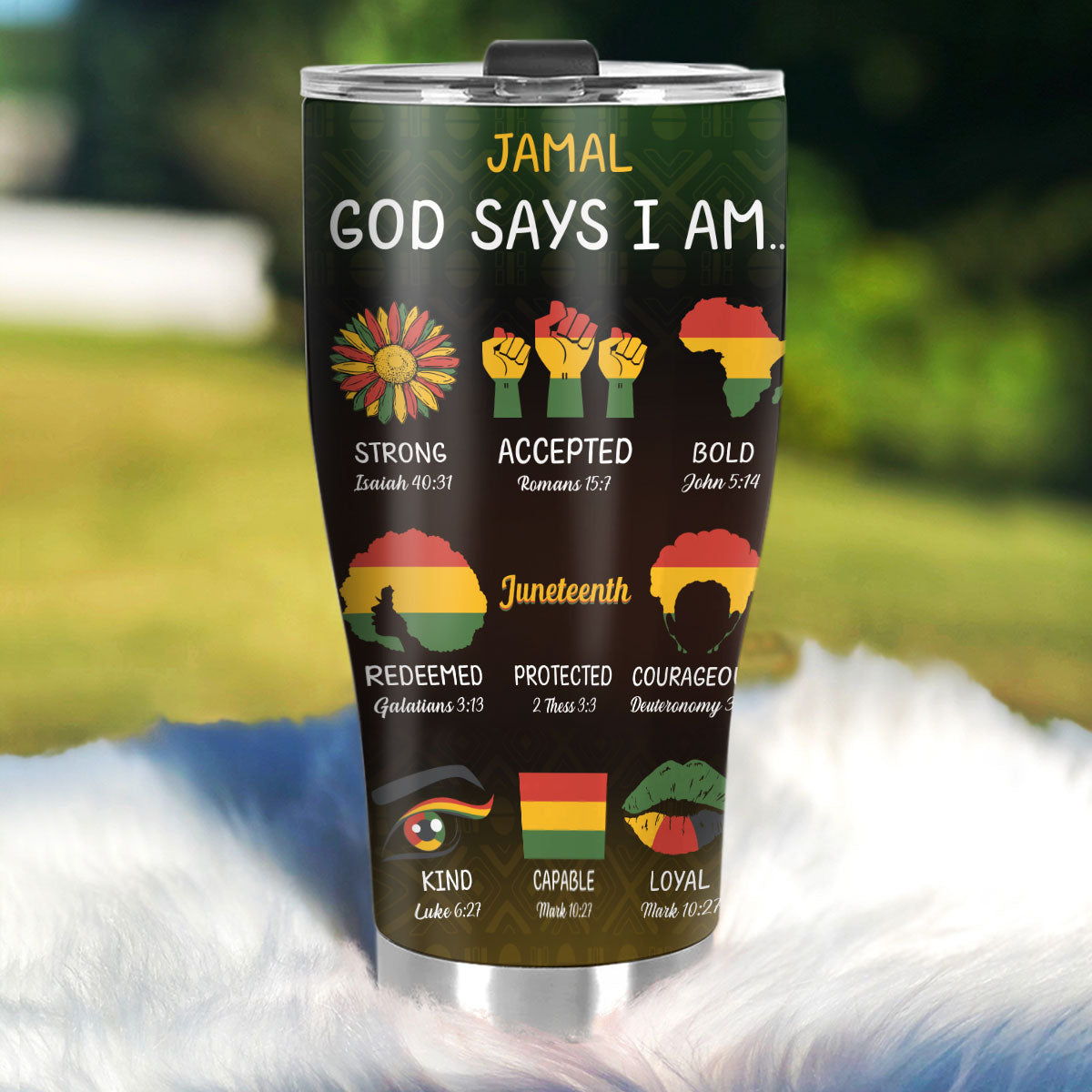 God Says I Am | Personalized Stainless Steel Tumbler JSSSTHA09