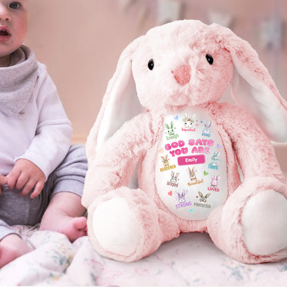 God Says You Are | Personalized Stuffed Bunny