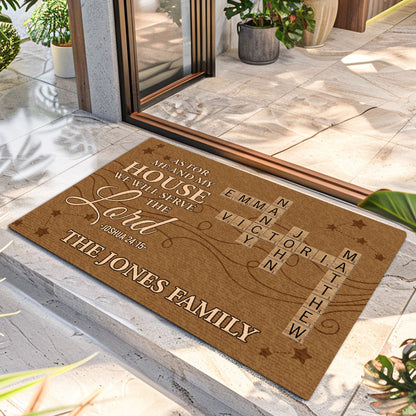 As For Me And My House We Will Serve The Lord | Personalized Doormat