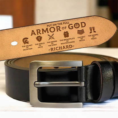 Armor Of God | Personalized Engraved Leather Belt