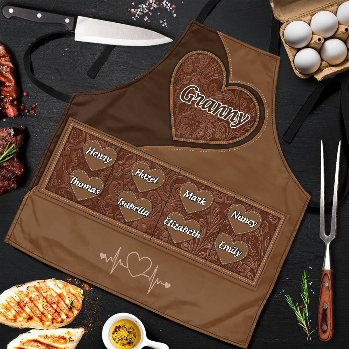 Grandma's Little Sweethearts | Personalized Apron With Pocket