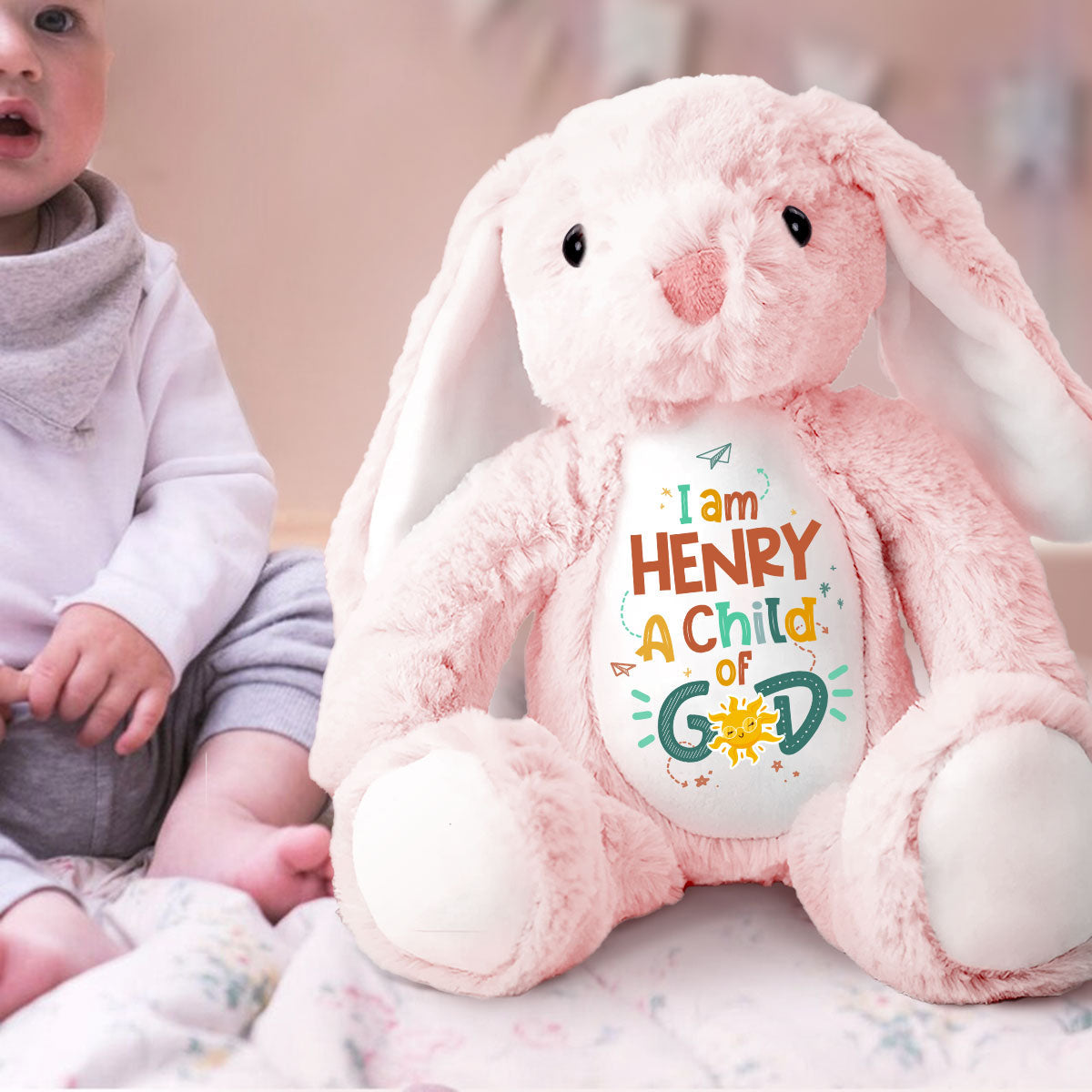 I Am A Child Of God | Personalized Stuffed Bunny