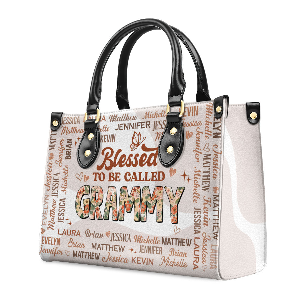 My Greatest Blessings Call Me - Personalized Leather Handbag