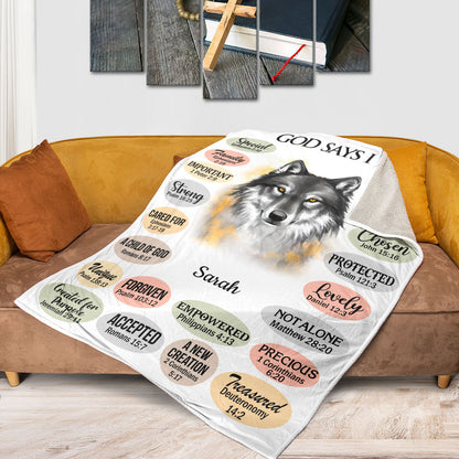 Jesuspirit | Thoughtful Spiritual Gifts Scripture For Christian People | Personalized Animal Fleece Blanket | What God Says About You FBH740
