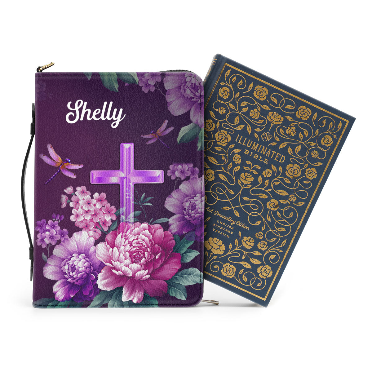 Jesuspirit | Personalized Zippered Bible Cover | Psalm 34:1 | I Will Bless The Lord At All Times | Bible Case With Name BCH24