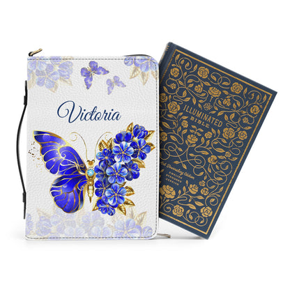 Jesuspirit | Christian Inspirational Gifts For Prayers | Colossians 3:23 | Butterfly And Flower | Personalized Zippered Bible Cover With Handle BCH743