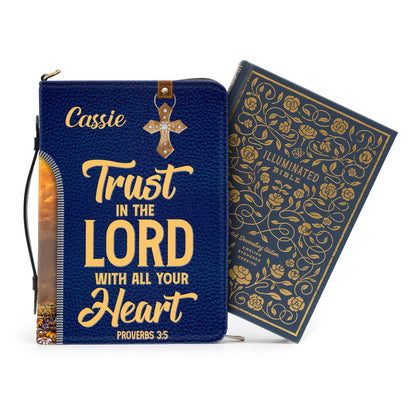 Jesuspirit Personalized Zippered Bible Cover | Trust In The Lord With All Your Heart | Proverbs 3:5 BCM500