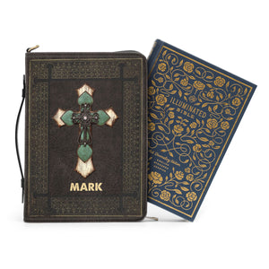 Jesuspirit Cross Bible Cover With Handle | Best Gift For Worship Members | Zippered Case With Name H05B