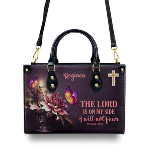 Beautiful Personalized Flower Leather Handbag - I Will Not Fear H12