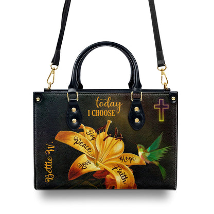 Today I Choose Joy - Beautiful Personalized Cross Leather Handbag H15