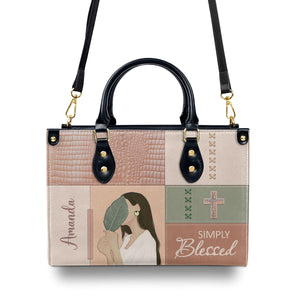 Simply Blessed - Adorable Personalized Christian Leather Handbag HM409