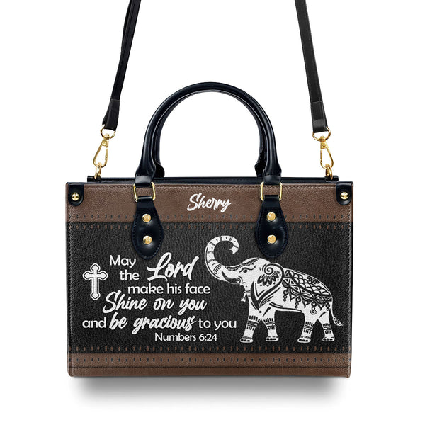 Unique Personalized Elephant Leather Handbag May The Lord Make His F