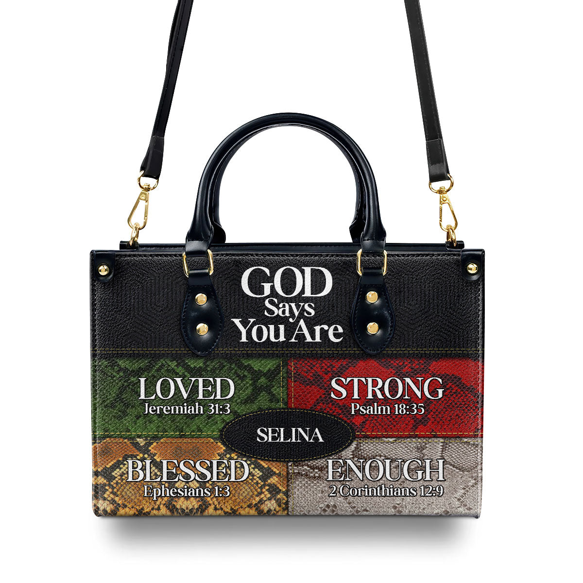 Jesuspirit | Personalized Leather Handbag With Zipper | Gift For Her | God Says I Am LHBNUH682