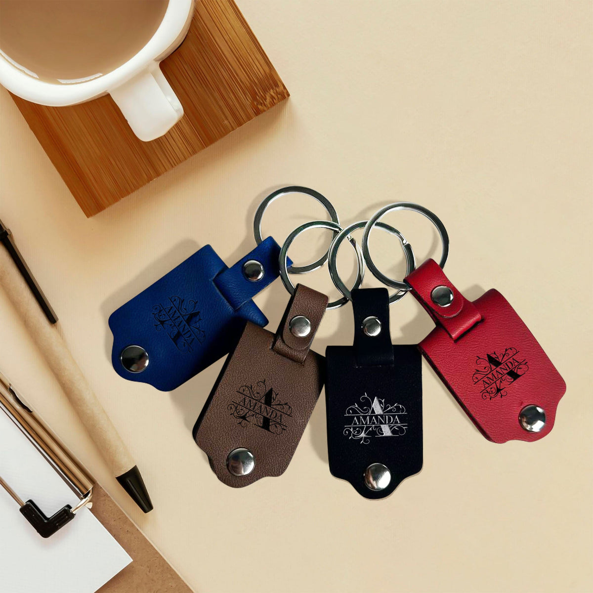 Jesuspirit Personalized Leather Photo Keychain | Jesus With Me LPKHN03