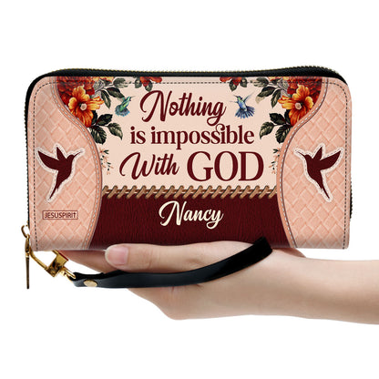 Nothing Is Impossible With God - Adorable Personalized Clutch Purse M04