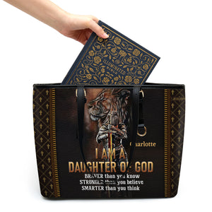 I Am A Daughter Of God - Special Large Leather Tote Bag NHN155