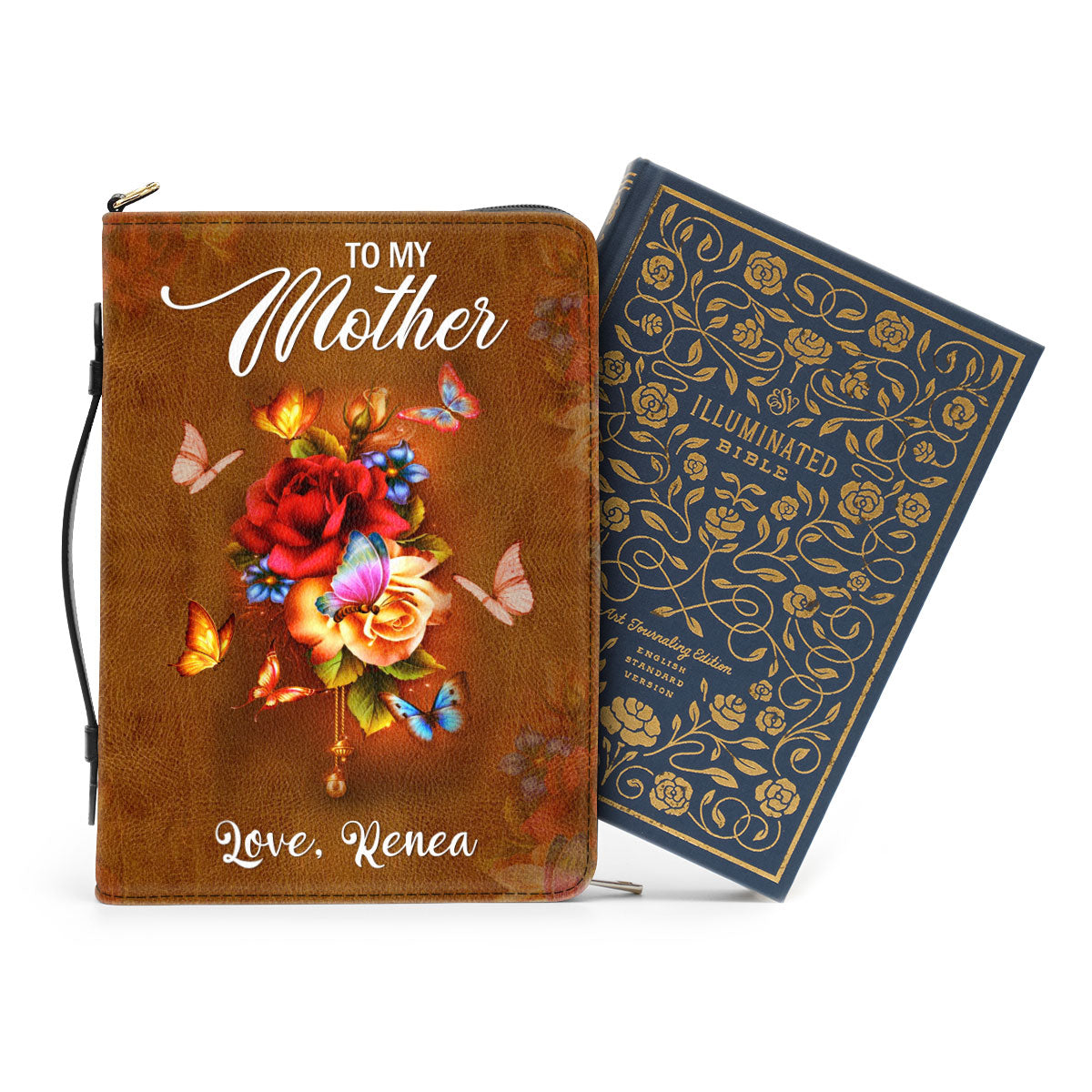 Jesuspirit Personalized Bible Cover | I've Learned Many Things From You | Rose And Butterfly | Emotional Gift For Mother NUH268C