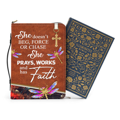 She Has Faith - Unique Personalized Dragonfly Bible Cover NUH274