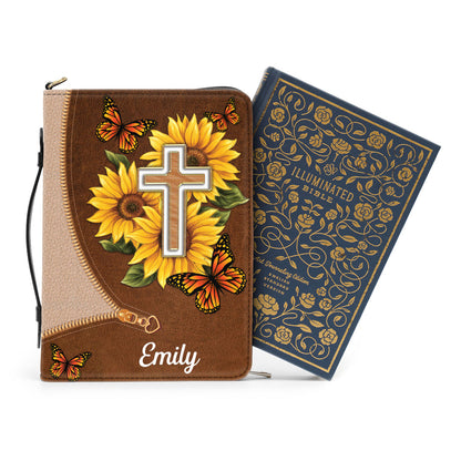 Jesuspirit Personalized Sunflower Leather Bible Cover | Beautiful Gift For Church Ladies NUH297