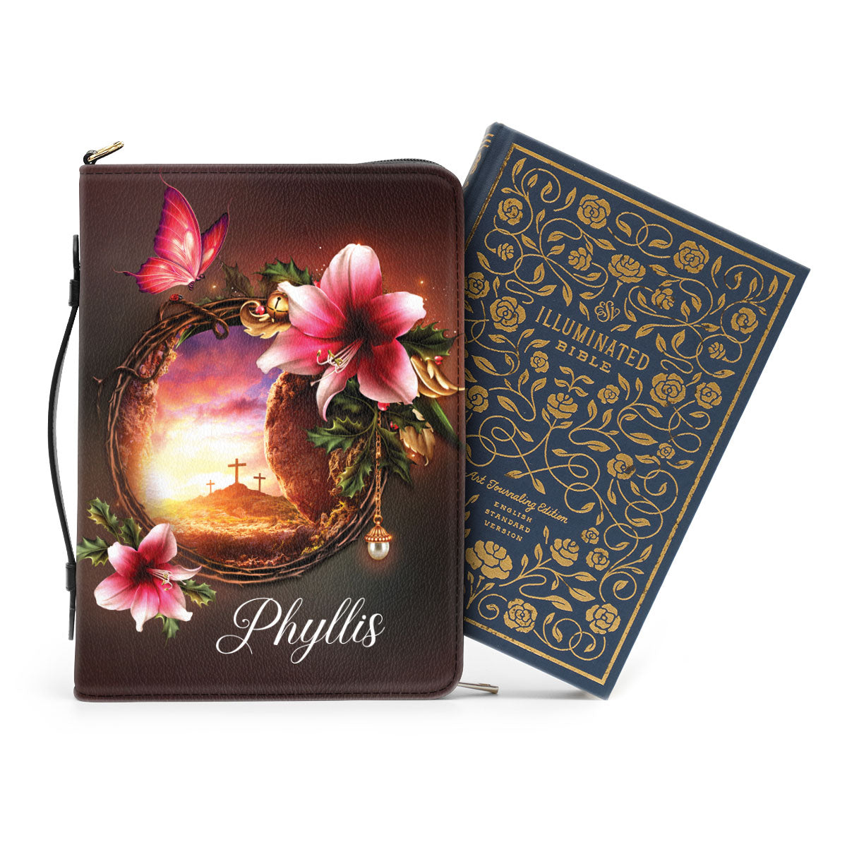 Jesuspirit Personalized Bible Cover | Lily And Butterfly | Philippians 2:13 | For It Is God Who Works In You NUH321C