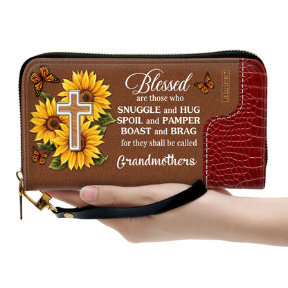 Blessed Are Those Who Boast And Brag - Pretty Personalized Sunflower Clutch Purse NUH329
